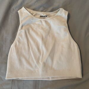 Garage Beige Ribbed Top